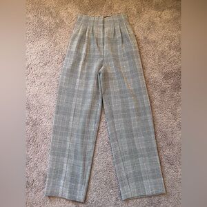 H&M black and white plaid pleated dress pants - Size 2